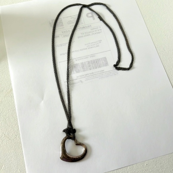 Tiffany and co silver heart necklace open heart - Picture 4 of 10